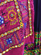 Myra Purple Viscose Rayon and Cotton Embroidered with Print Designer Lehenga | Grocsy