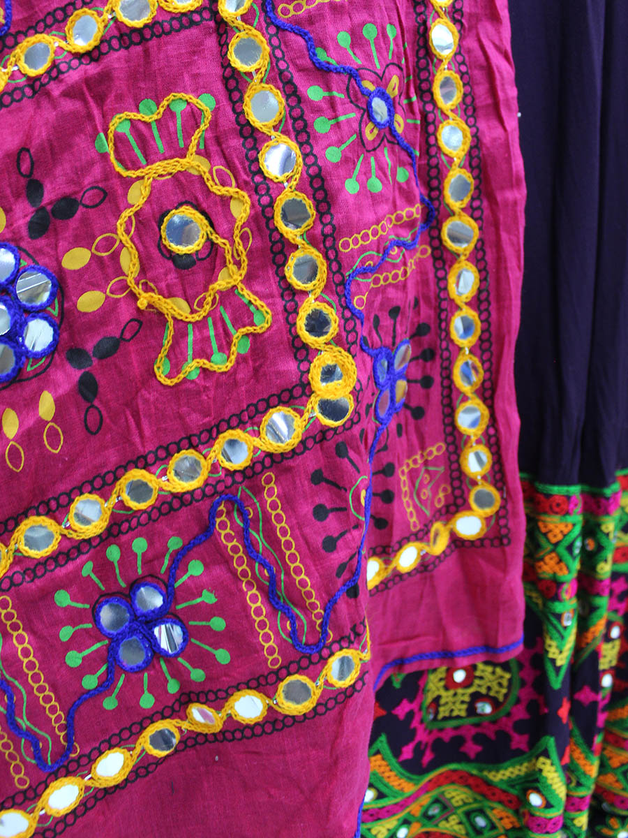 Myra Purple Viscose Rayon and Cotton Embroidered with Print Designer Lehenga | Grocsy