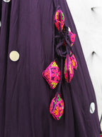 Myra Purple Viscose Rayon and Cotton Embroidered with Print Designer Lehenga | Grocsy