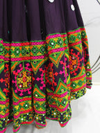 Myra Purple Viscose Rayon and Cotton Embroidered with Print Designer Lehenga | Grocsy