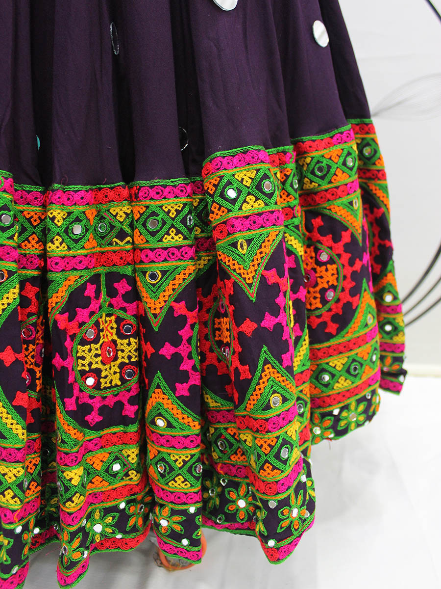 Myra Purple Viscose Rayon and Cotton Embroidered with Print Designer Lehenga | Grocsy