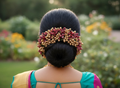 Gold & Maroon Bridal Hair Gajra | Grocsy