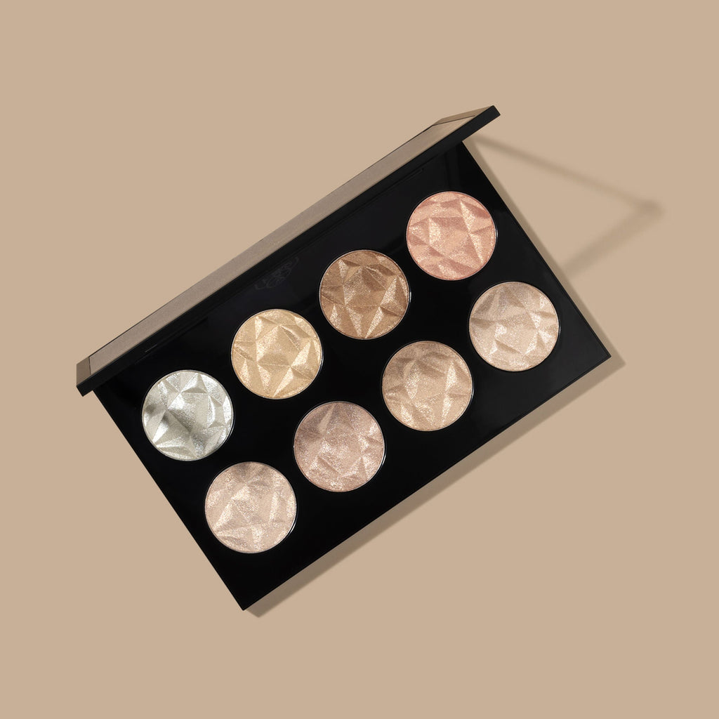 PAC Studio Glowing Goddess Highlighter Palette - Intense Glow, Silky Smooth Micro Pearls, Blends Seamlessly | Grocsy