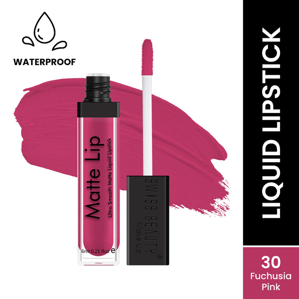 Swiss Beauty Ultra Smooth Matte Liquid Lipstick - 30 Fuschsia Pink | Grocsy