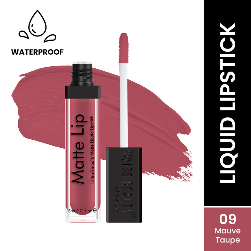 Swiss Beauty Ultra Smooth Matte Liquid Lipstick - 9 Mauve Taupe | Grocsy
