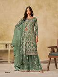 Anaita Green Heavy Net Suit With Embroidery Work | Grocsy