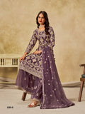 Anaita Purple Heavy Net Suit With Embroidery Work | Grocsy
