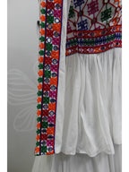 Myra White Viscose Rayon Embroidered Designer Navratri Special Lehenga | Grocsy