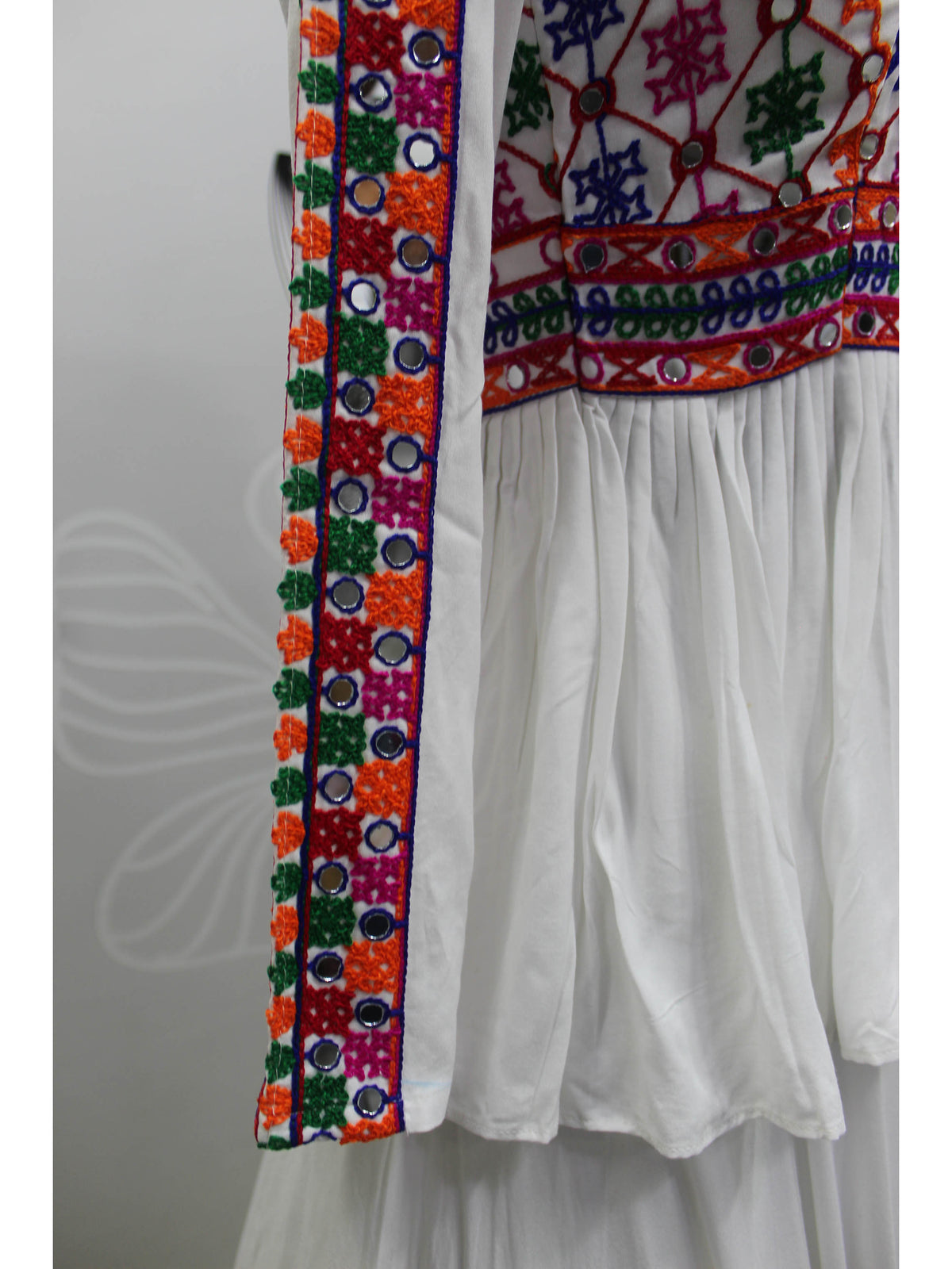 Myra White Viscose Rayon Embroidered Designer Navratri Special Lehenga | Grocsy