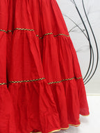 Myra Red Viscose Rayon Embroidered Designer Navratri Special Lehenga | Grocsy
