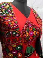 Myra Red Viscose Rayon Embroidered Designer Navratri Special Lehenga | Grocsy