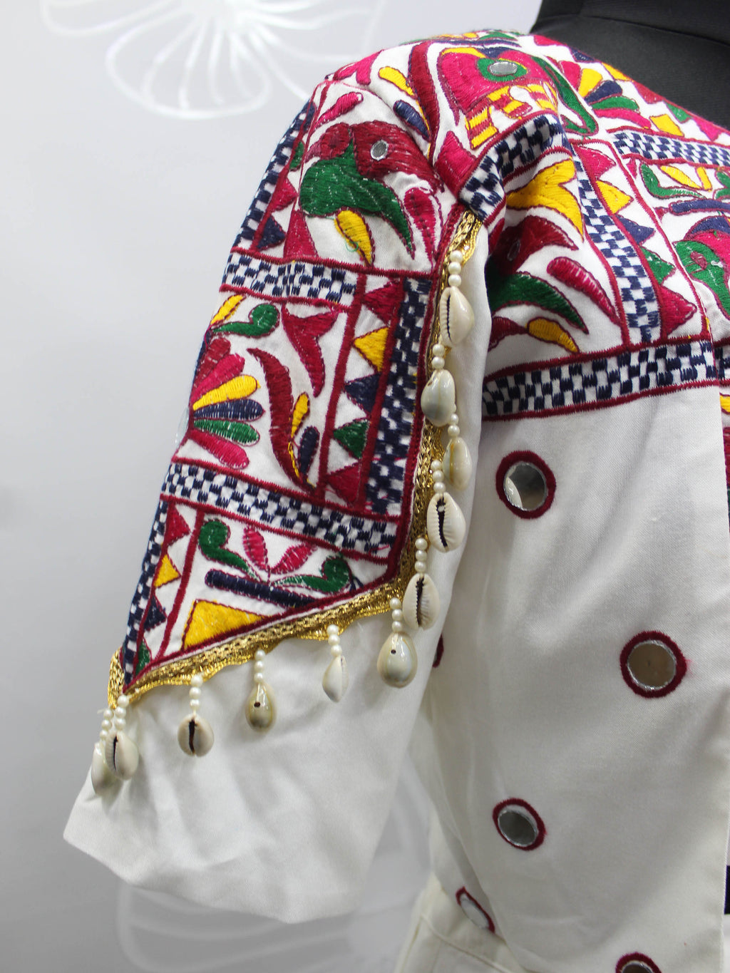 Myra White Koti Style Viscose Rayon Embroidered Designer Navratri Special Lehenga | Grocsy
