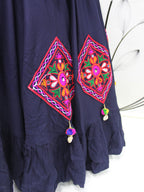 Myra Navy Blue Koti Style Viscose Rayon Embroidered Designer Navratri Special Lehenga | Grocsy
