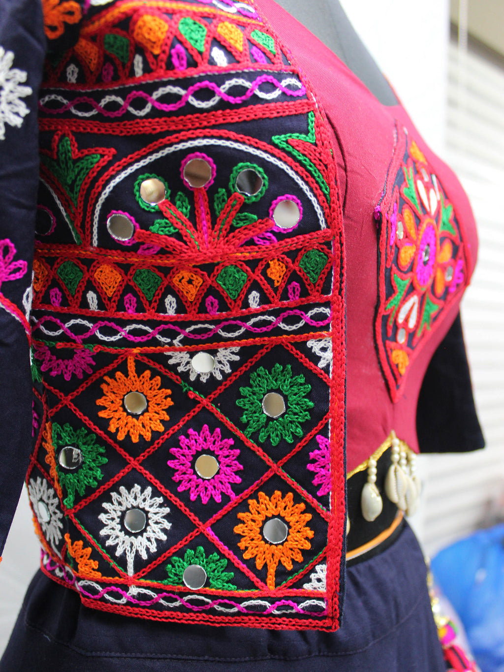Myra Navy Blue Koti Style Viscose Rayon Embroidered Designer Navratri Special Lehenga | Grocsy
