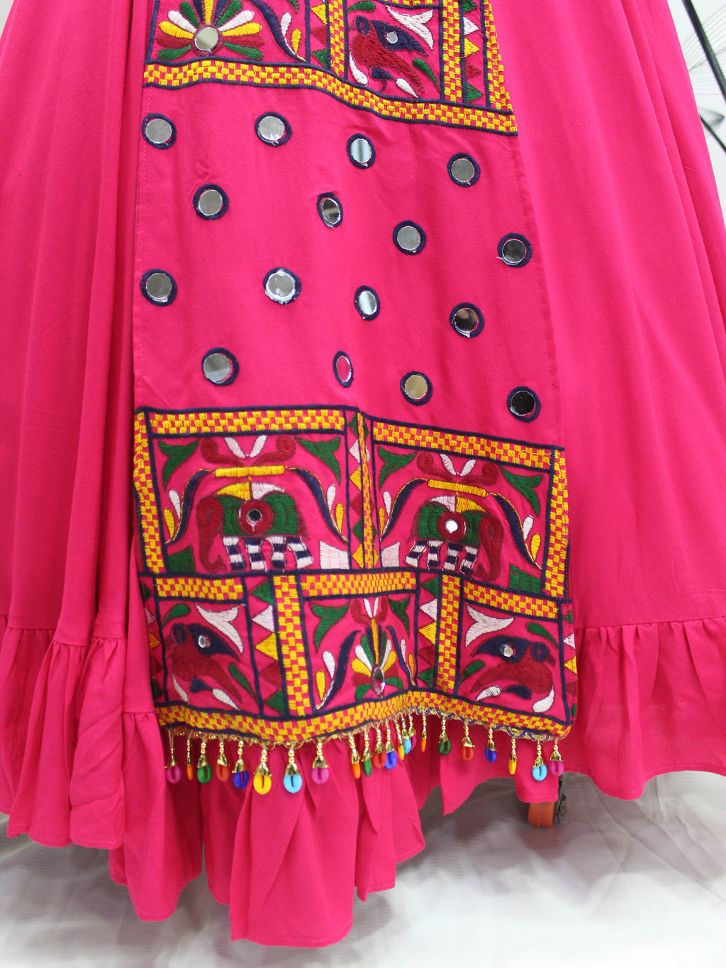 Myra Rani and Pink Koti Style Viscose Rayon Embroidered Designer Navratri Special Lehenga | Grocsy