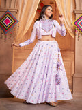 Myra Lovender Koti Style Cotton Embroidered Designer Navratri Special Lehenga | Grocsy
