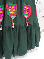 Myra Green Koti Style Viscose Rayon Embroidered Designer Navratri Special Lehenga | Grocsy