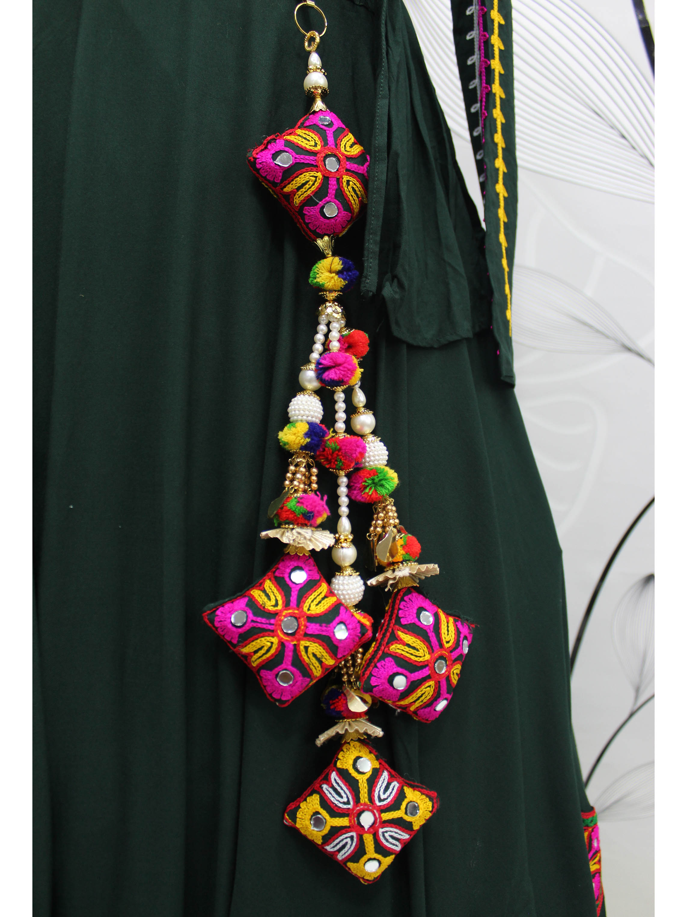 Myra Green Koti Style Viscose Rayon Embroidered Designer Navratri Special Lehenga | Grocsy
