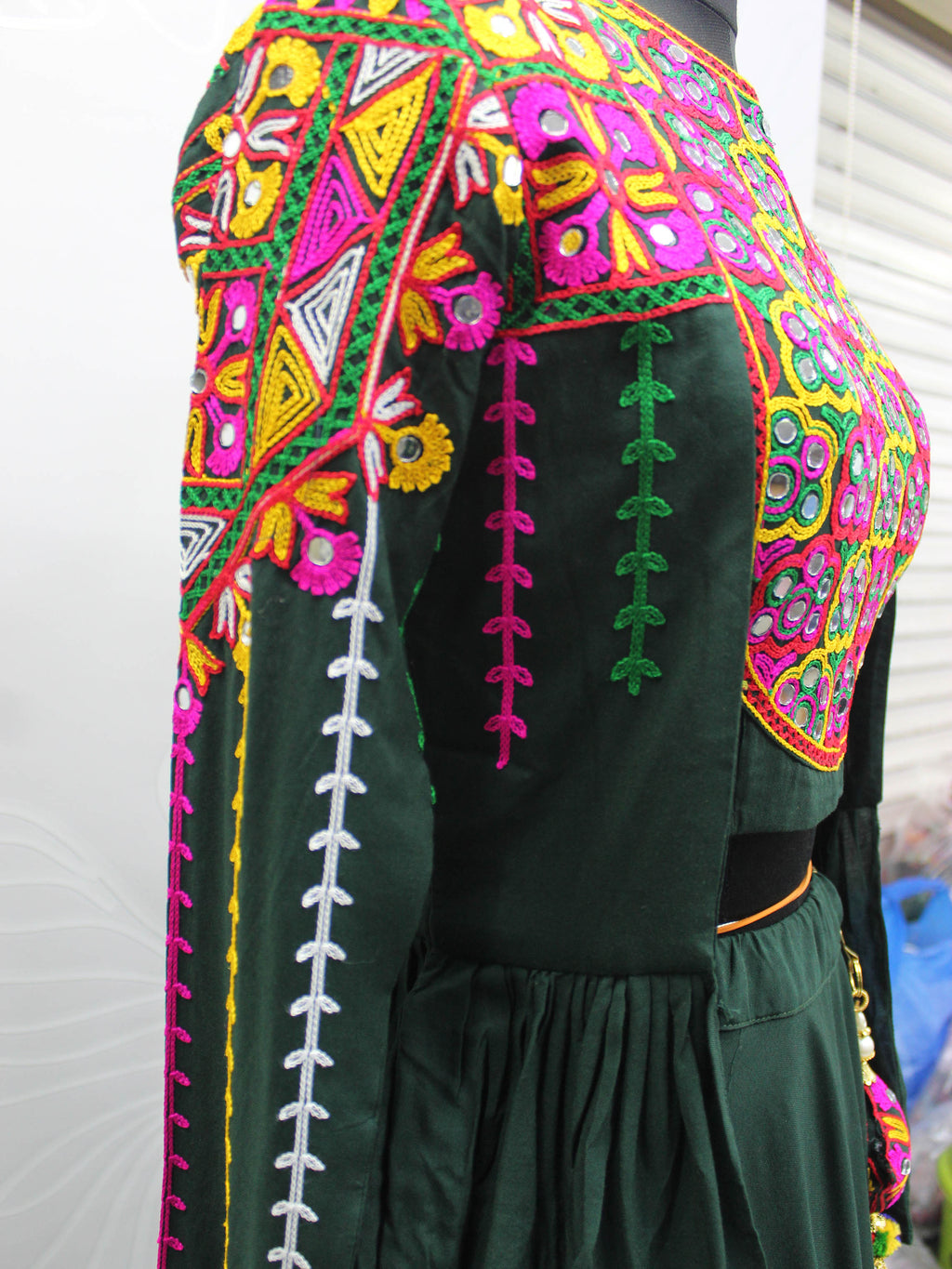 Myra Green Koti Style Viscose Rayon Embroidered Designer Navratri Special Lehenga | Grocsy