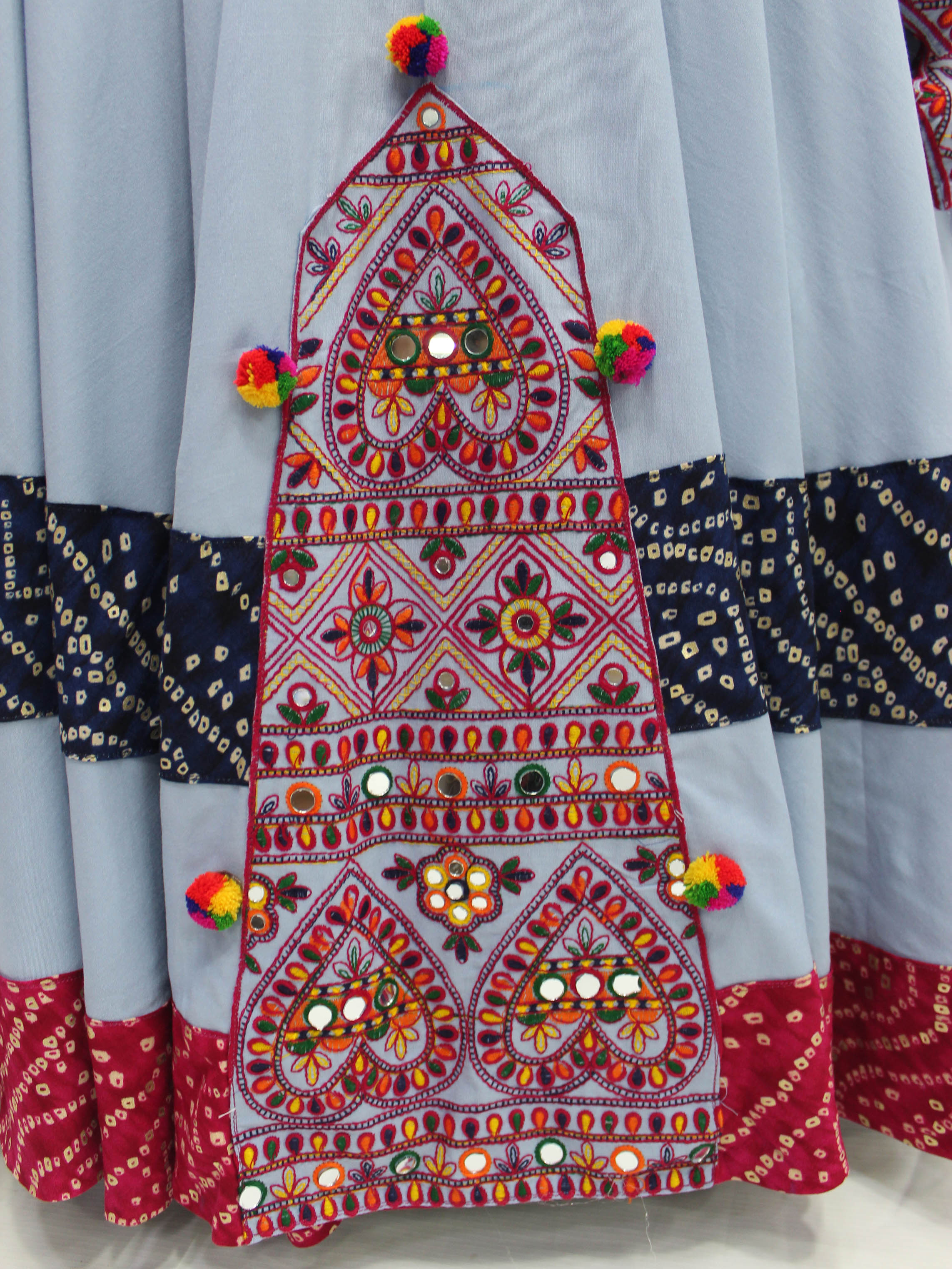 Myra Sky Viscose Rayon Embroidered Designer Navratri Special Lehenga | Grocsy