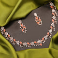 Tehzeeb Creations Rose Gold Pleated White Diamond With Orange Beads Necklace Set | Grocsy