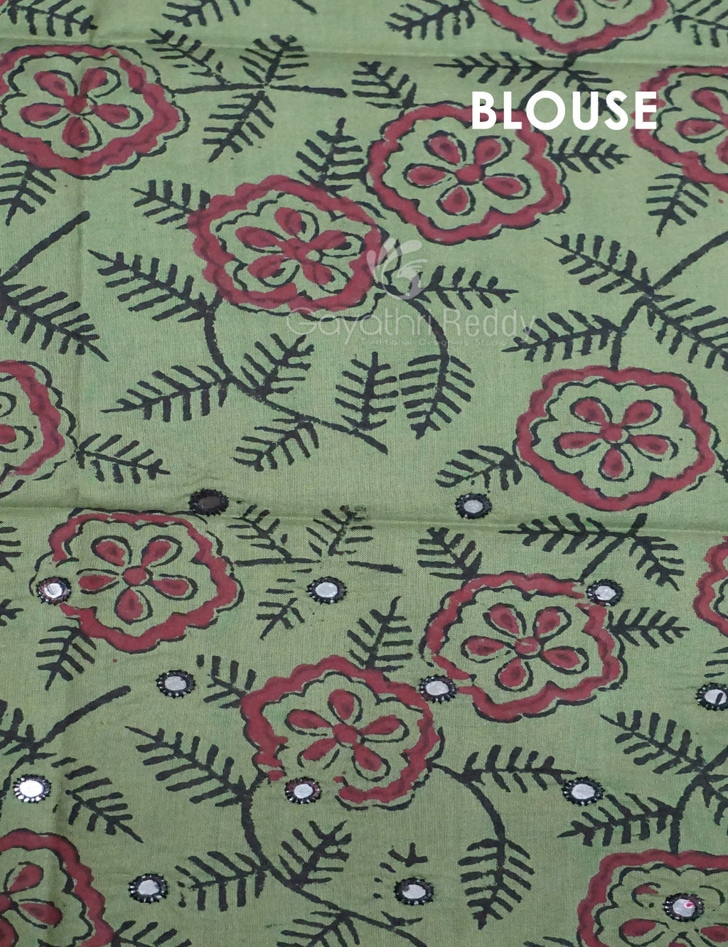Pista Mix Colour Block Print With Mirron Embroidered Pure Mulmul Cotton Saree By Gayathri Reddy Designer Studio | Grocsy
