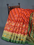 Shades of Orange Bandhni Design Semi Chanderi Saree By Gayathri Reddy Designer Studio | Grocsy