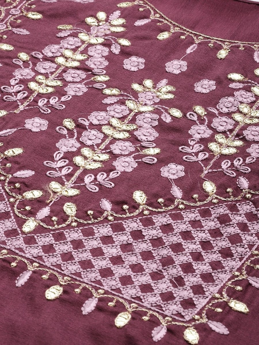 All About You Women Ethnic Motifs Embroidered Kurta With Trousers | Grocsy