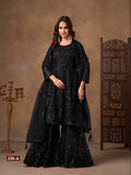 Anaita Black Net Sharara Suit With Heavy Sequin Work | Grocsy