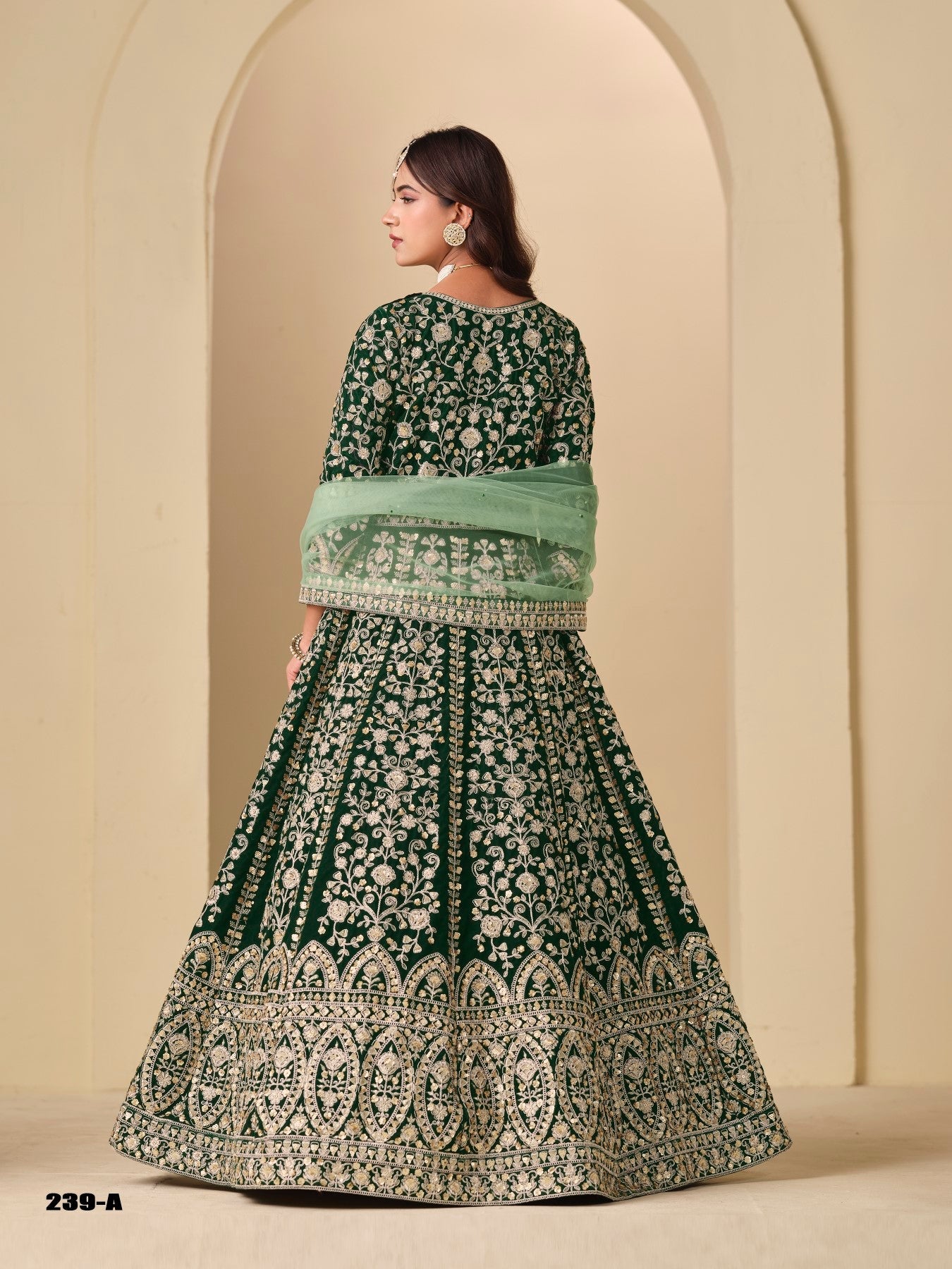 Anaita D Green Velvet Anarkali Suits With Heavy Embroidery Work | Grocsy