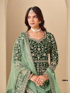 Anaita D Green Velvet Anarkali Suits With Heavy Embroidery Work | Grocsy