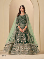 Anaita D Green Velvet Anarkali Suits With Heavy Embroidery Work | Grocsy