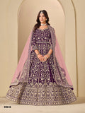 Anaita Purple Velvet Anarkali Suits With Heavy Embroidery Work | Grocsy