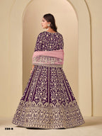 Anaita Purple Velvet Anarkali Suits With Heavy Embroidery Work | Grocsy