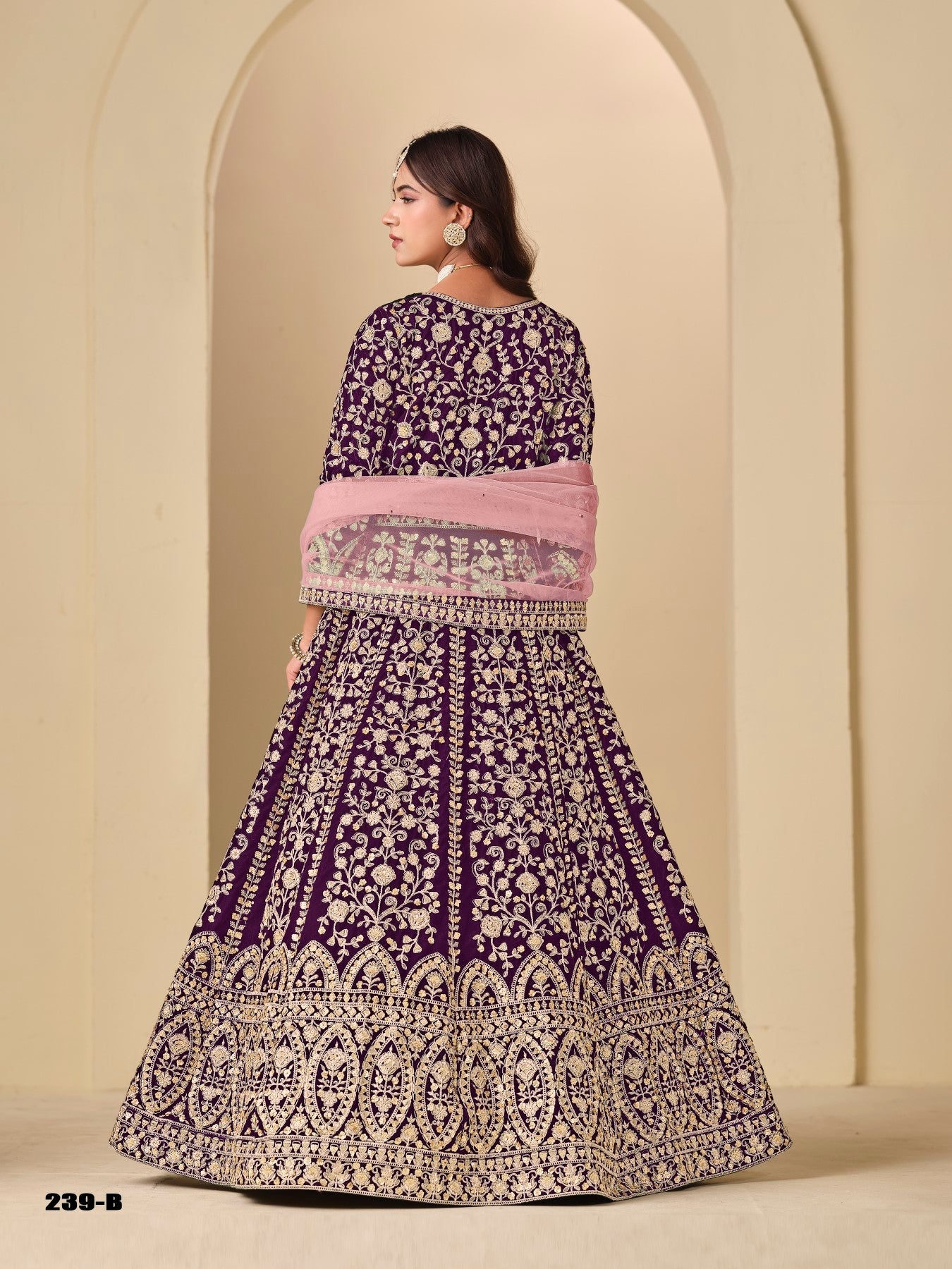 Anaita Purple Velvet Anarkali Suits With Heavy Embroidery Work | Grocsy