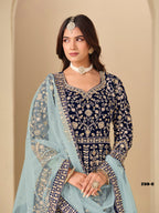 Anaita Navy Velvet Anarkali Suits With Heavy Embroidery Work | Grocsy