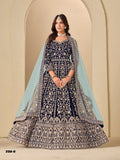 Anaita Navy Velvet Anarkali Suits With Heavy Embroidery Work | Grocsy
