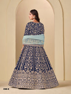 Anaita Navy Velvet Anarkali Suits With Heavy Embroidery Work | Grocsy