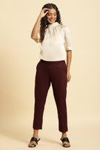 W for Woman Ecru Satin Western Top | Grocsy