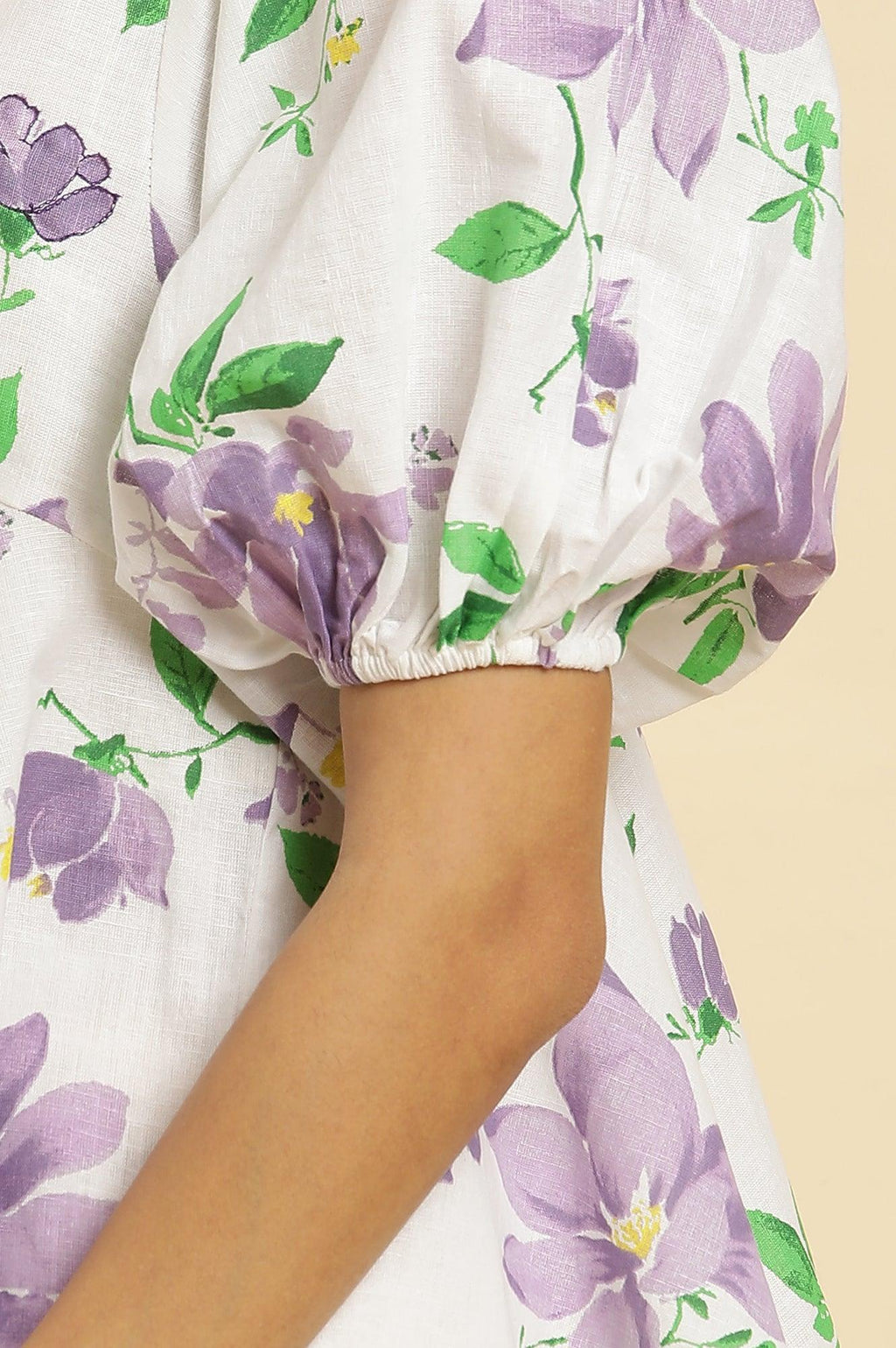 W for Woman Ecru Floral Printed Peplum Top | Grocsy