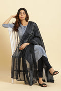 W for Woman Blue Kota Embroidered Dupatta | Grocsy