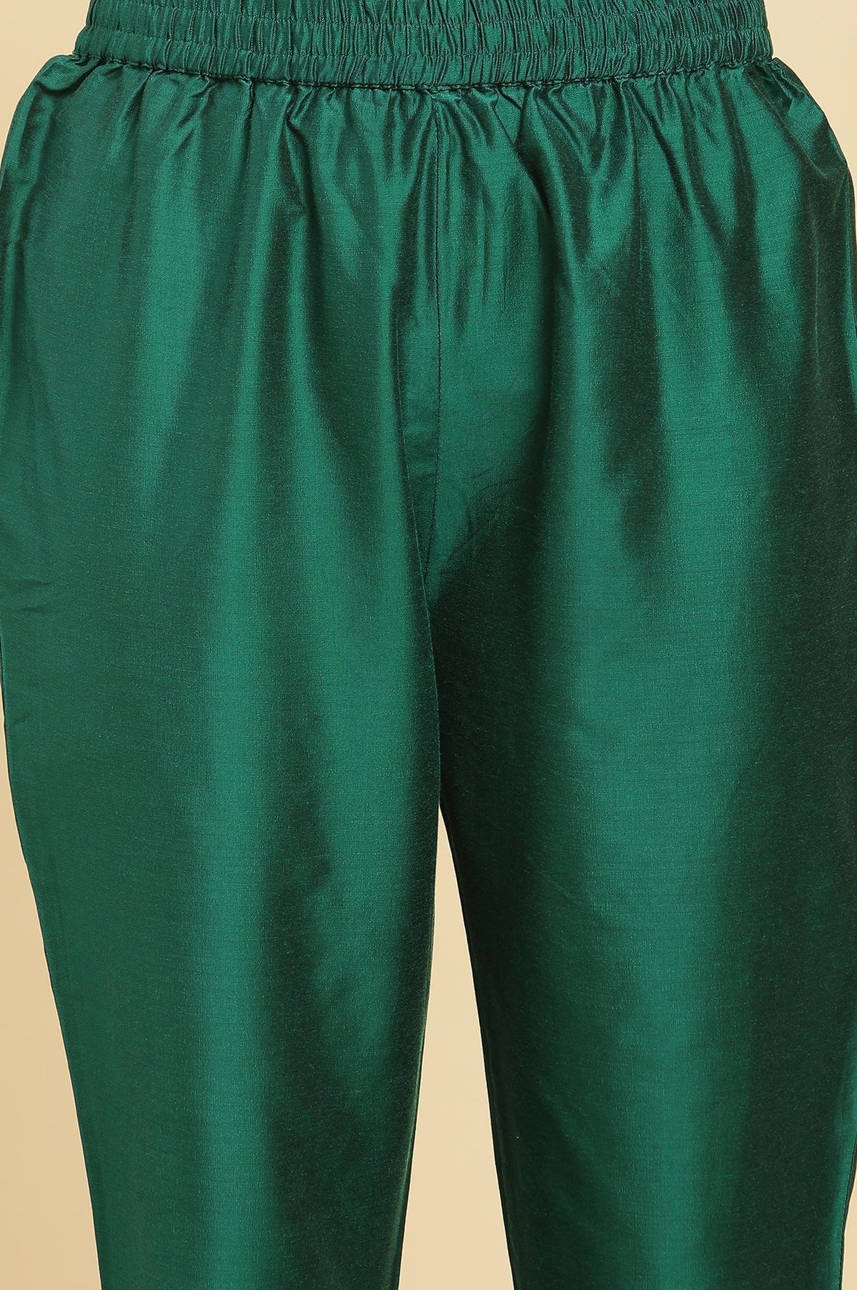 W for Woman Green Panelled Embroidered Kurta, Slim Pants And Dupatta Set | Grocsy