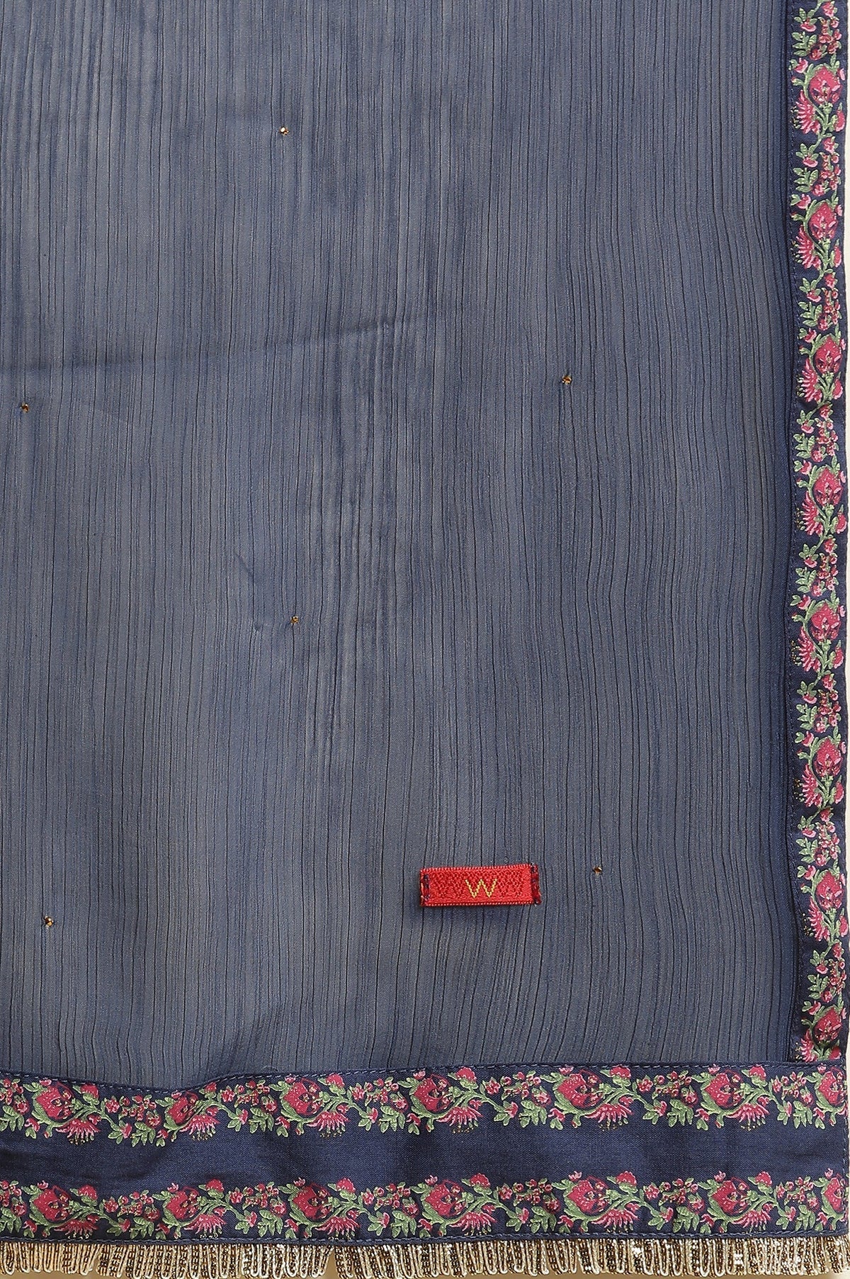 W for Woman Blue Floral Printed Kurta, Sharara And Dupatta Set | Grocsy