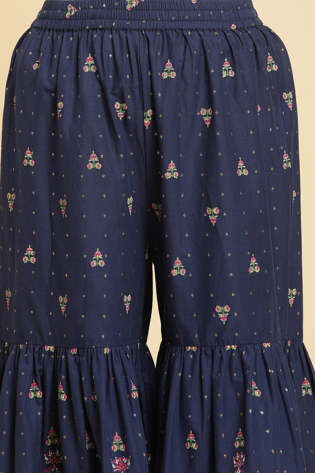 W for Woman Blue Floral Printed Kurta, Sharara And Dupatta Set | Grocsy