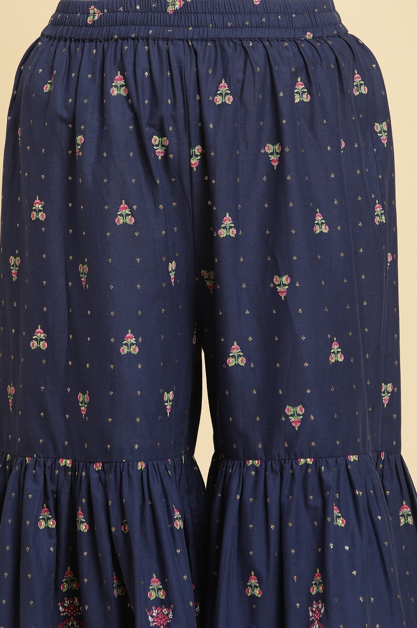 W for Woman Blue Floral Printed Kurta, Sharara And Dupatta Set | Grocsy