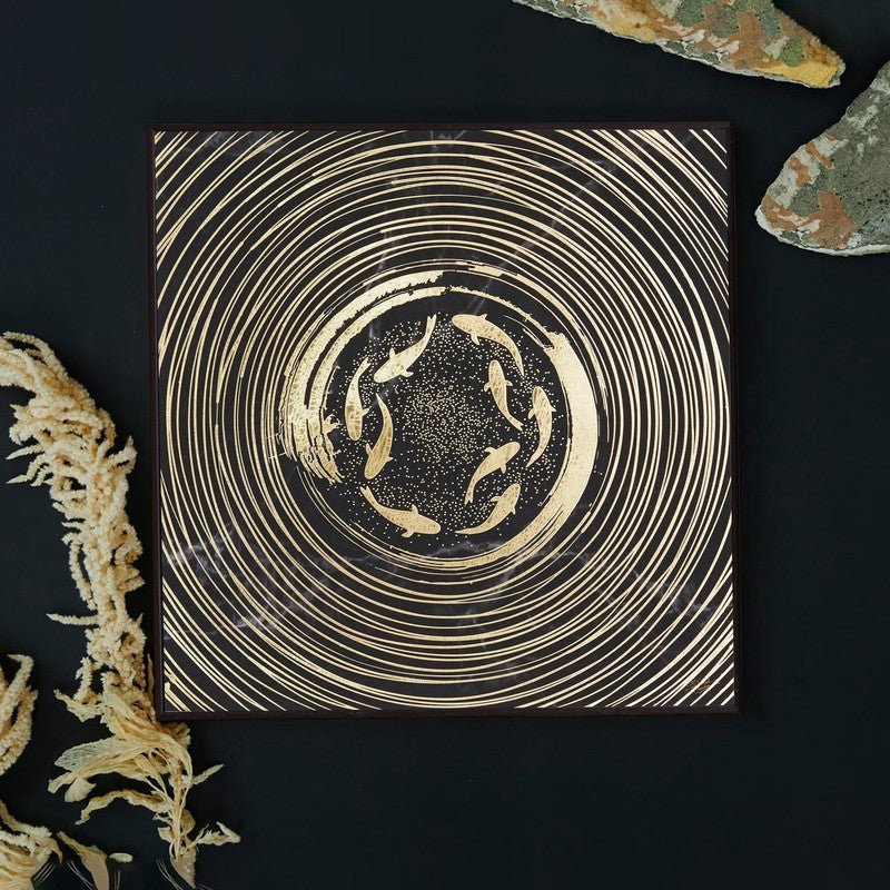 Tehzeeb Creations Golden Embossed Wall Painting | Grocsy