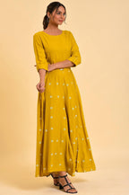 W for Woman Yellow Polka Dot Jumpsuit with Belt | Grocsy