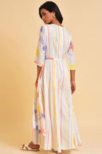 W for Woman Ecru Print Mix Jumpsuit | Grocsy