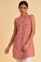 W for Woman Pink Western Tunic With Embroidery | Grocsy