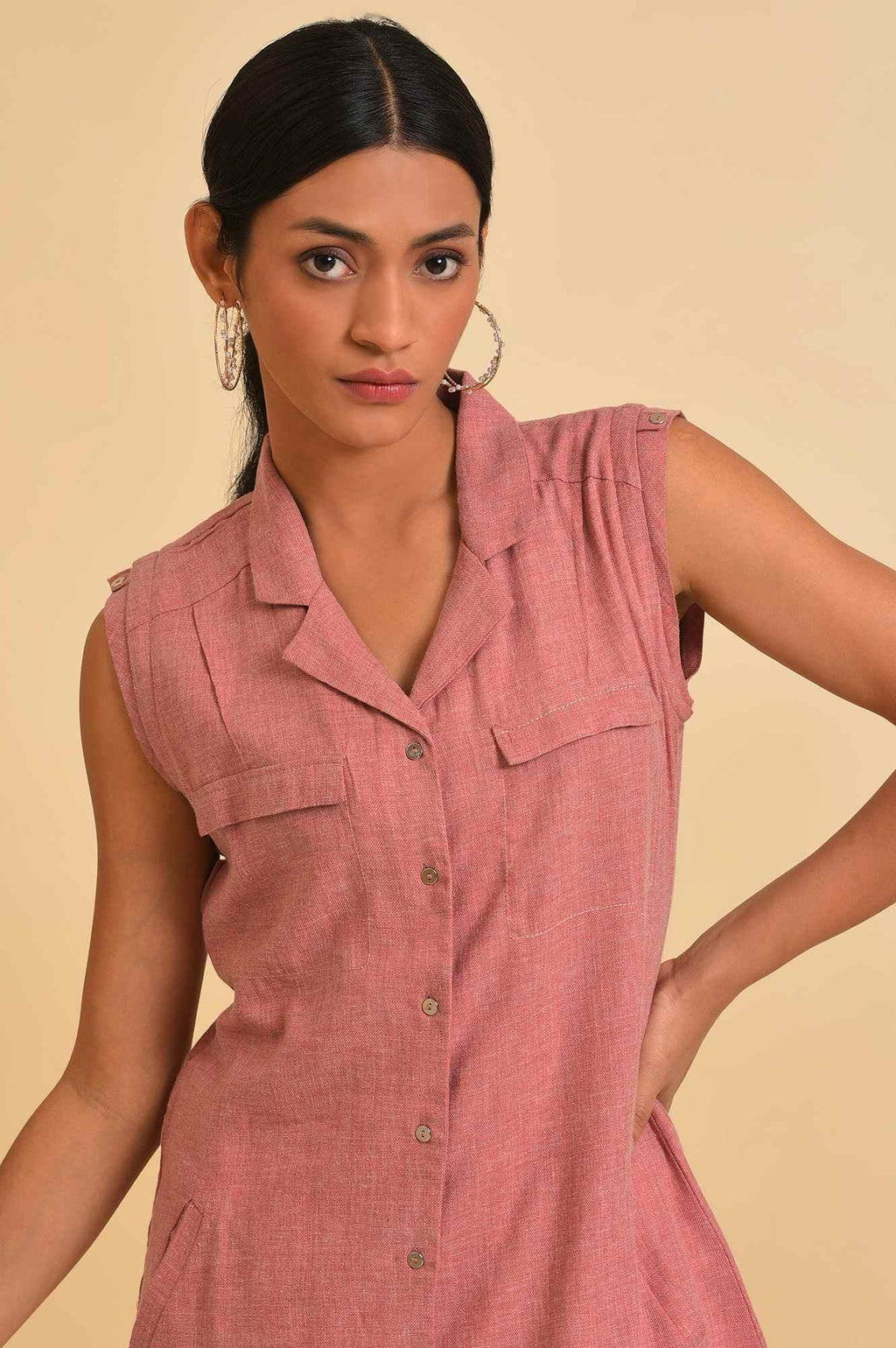 W for Woman Pink Western Tunic With Embroidery | Grocsy